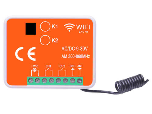 Radioodbiornik 2 kanały TUYA WIFI 300-868MHz